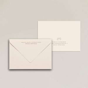 Kuvert Shape of Love B6 – passender Umschlag für Einladungskarten-Set und Save the Date Karte zur Hochzeit, modern, schlicht, beige, sand