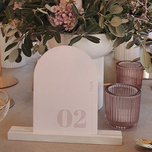 Tischnummer Hochzeit Light Blush – luftig und modern, rose, peach, apricot, mauve, schlicht und halbrund