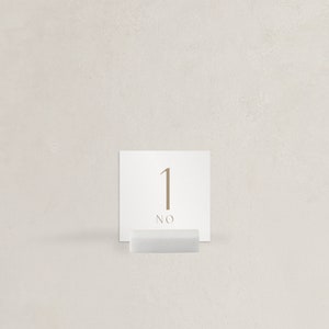 Modern Glam wedding table number classic and elegant, white, natural, beige, simple image 2