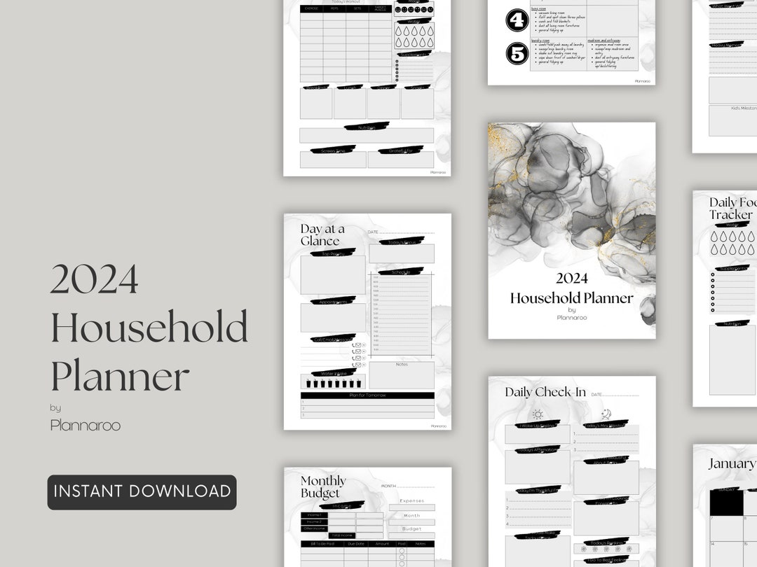 2024 Planner Printable, Monthly Calendar, Planning Pages for Daily 