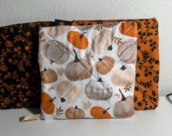 Fall Hot Pads set of 2, Washable on gentle, with hanger