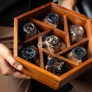 Caja de reloj personalizada con cajón, caja de reloj, caja de reloj de palisandro marrón oscuro, el mejor regalo de cumpleaños