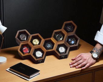 Mens watch box,Rosewood Personalized watch box, Watch case for men,Wood watch box men,Wooden watch box,Watch organizer,Watch holder for men.