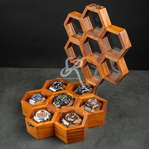 Free Personalized Luxury Watch Box for Men, Best Gift for Dad, Mens Watch Display Case 5th Year Anniversary Birthday Gift, Jewelry Organizer