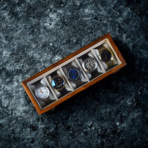 Rosewood Mens Watch Box with Glass Top, Personalized Luxury Watch Display Case Men, Unique Watch Storage Case, Wood Anniversary Gift for Him
