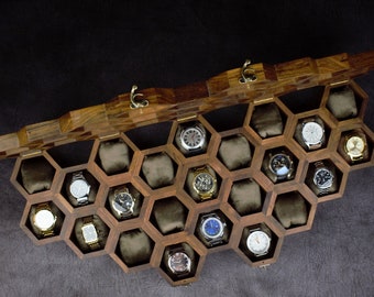Handmade Rosewood Honeycomb Watch Box, Personalized Gift