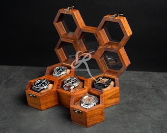 Mens watch box,Rosewood Personalized watch box, Watch case for men,Wood watch box men,Wooden watch box,Watch organizer,Watch holder for men.