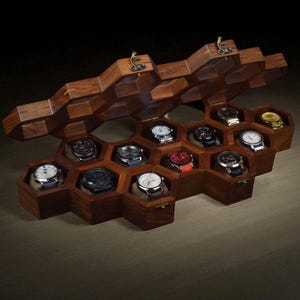 Luxury Dark Rosewood Watch Box, Wooden Watch Case, Large Watch Holder, Watch Storage , Wood Watch Organizer, Birthday gift, Wood Watch Box