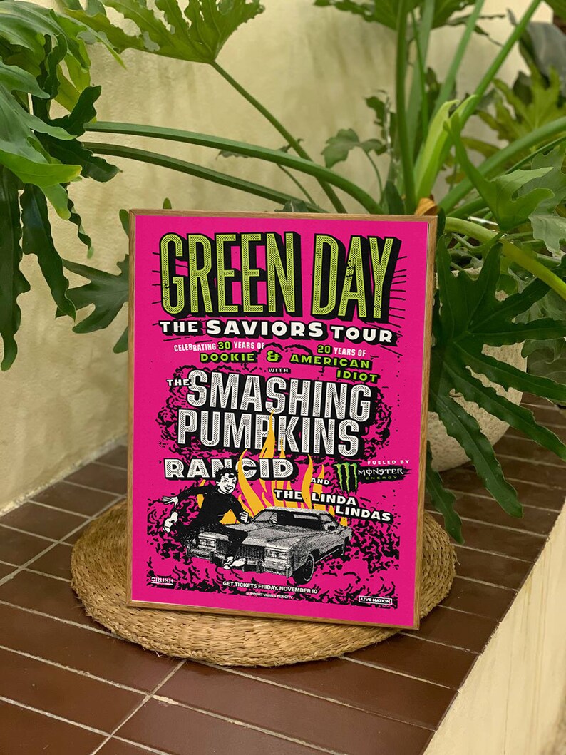 Green Day the Saviors 2024 Tour Poster Etsy