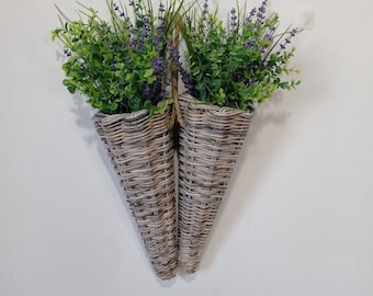 Rustic Door Baskets |  Interior Baskets | Gray Flower Baskets Set of two baskets