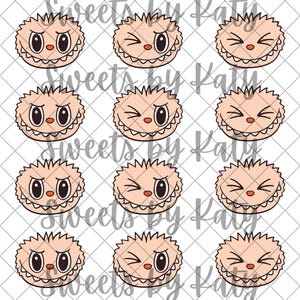 Labubu Face Edible Image