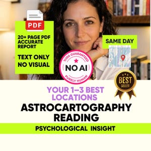 Same Day Astrocartography Reading, Personalized Relocation Astrology. Astromap Analysis, Psychological Insight