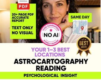 Same Day Astrocartography Reading, Personalized Relocation Astrology. Astromap Analysis, Psychological Insight
