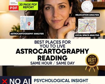 Same Hour/Same Day Astrocartography Reading, Personalized Relocation Astrology. Astromap Analysis, Psychological Insight