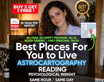 Same Hour/Same Day Astrocartography Reading, Personalized Relocation Astrology. Astromap Analysis, Psychological Insight