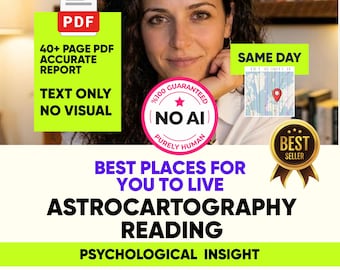Same Hour/Same Day Astrocartography Reading, Personalized Relocation Astrology. Astromap Analysis, Psychological Insight
