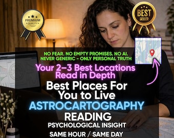 Same Day Astrocartography Reading, Personalized Relocation Astrology. Astromap Analysis, Psychological Insight