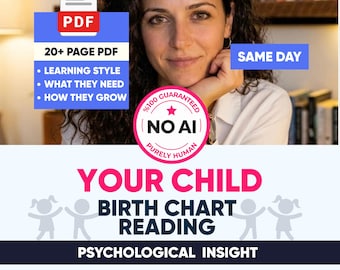 Child Birth Chart Astrology Reading, Personalized Psychological In Depth Natal Chart Analysis Report
