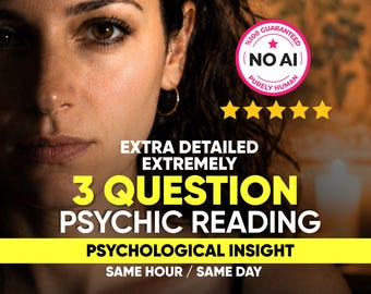 Same Hour 3 Question Psychic Reading, Love Reading, Astrology and Psychological Insight