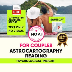 Couples Astrocartography Reading, Personalized Relocation Astrology Analysis for Partners, Astromap Analysis, Psychological Insight Same Day