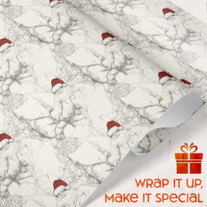 Minimalist Santa Claus Design Holiday Present Wrap Festive Christmas Tree Wrapping Fun Holiday Gift Wrap Christmas Gift Wrapping Paper
