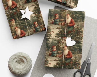 Vintage Santa Claus Gift Wrapping Paper Classic Gift Wrap Santa Clause Vintage Christmas Wrapping Paper Christmas Xmas Gift Wrap