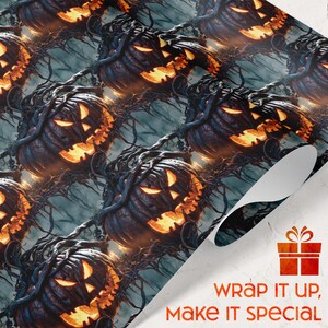 Dark Halloween Gift Wrap Haunted House Designs Terrifying Spooky Themes Perfect for October Wrapping