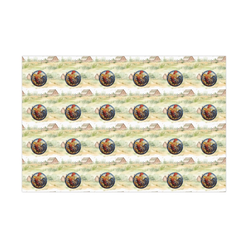 Stained Glass Rooster Wrapping Paper, Rooster Gift Wrap, Nature Lover