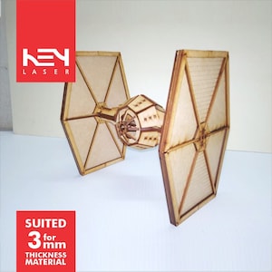 Precisie lasergesneden 3D Star Wars TIE Fighter vectorbestanden voor lasersnijden hobbyisten en liefhebbers makers ambachten DIY vakmanschap