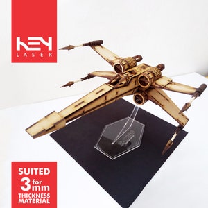 Arquivo vetorial de precisão de corte a laser 3D Star Wars X-WING para corte a laser amadores e entusiastas criadores artesanato faça você mesmo
