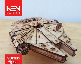 3D Millennium Falcon Laser Cut Files: Star Wars DIY Model (Bonus Tie Fighter)