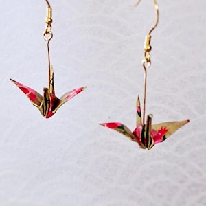 Origami Crane Earrings: Handmade Paper Luck Bird Jewelry
