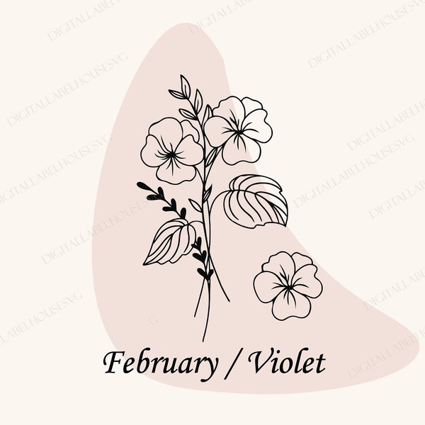 Birth Month Flower Bouquet Svg, Flower Svg, Floral Svg, Birth Month Flower, Birth flower,Flower Bouquet,Flowers, Svg, Png, Eps, Pdf, Violet,