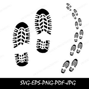 Impronte di scarponi da trekking SVG, PNG, EPS, pdf, jpg download digitale immediato, impronta, impronta di scarponi, impronta di scarpe, scarponi da montagna Svg, silhouette di escursionismo