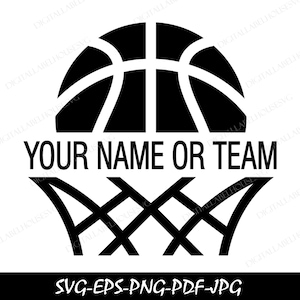 Basketball Hoop Rahmen SVG-Dateien, Basketball Monogramm Schnittdateien, Basketball Split Name Rahmen Vektor, Basketball Team Shirt Design Schnittdateien PNG