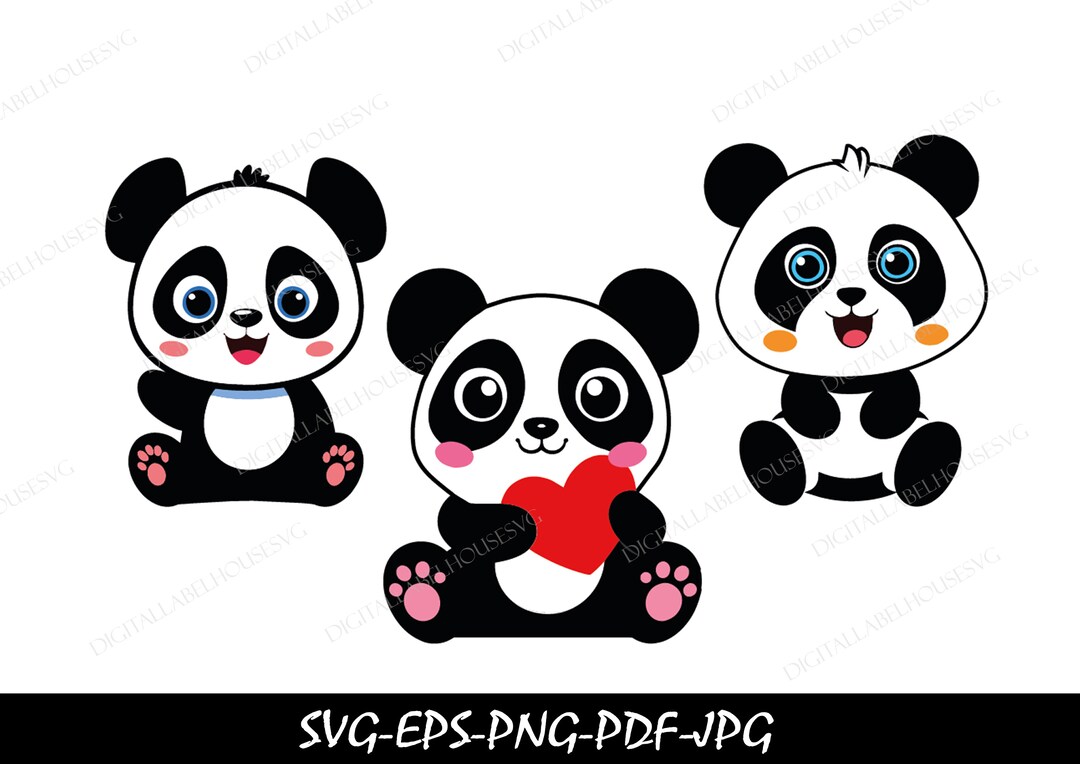 Cute Baby Panda,panda Bear SVG, Panda Svg, Bear Svg, Cute Panda Svg ...