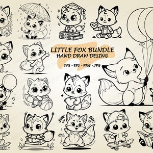 15 Kleiner Fuchs-Svg-Bundle, Fuchs-Svg, Waldtier-Svg, Fuchs Cricut, Fuchs Clipart, Fuchs-Set EPS, Fuchs-Schnittdatei, Botanicals zwar, süßer Baby-Fuchs