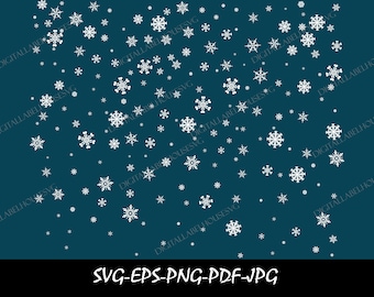 Snowflake SVG Bundle, Snowflakes for Digital Download, Winter SVG Snowflake File,Glowforge, Falling snowflakes svg, Falling snow pattern svg