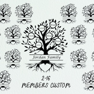 Family Tree Svg Bundle 2-16 Members, Tree Of Life Svg, Family Tree Branch, Cut Files For Cricut, Family Tree Clipart, Tree Of Life Svg