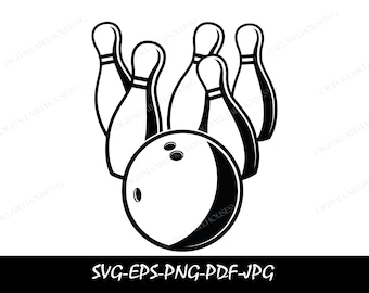 Bowling Pin SVG, Sport Clipart Vector (Digital Download)