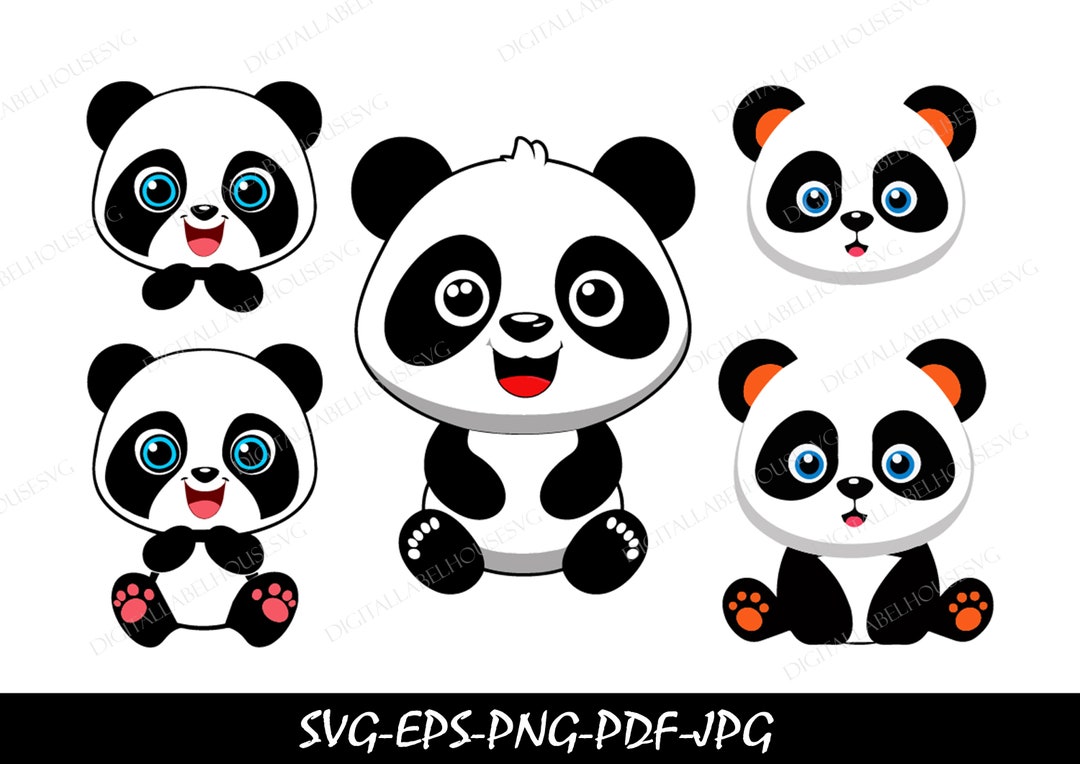 Cute Panda Svg,panda Svg,panda Svg Bundle,panda Head Svg,panda Monogram ...