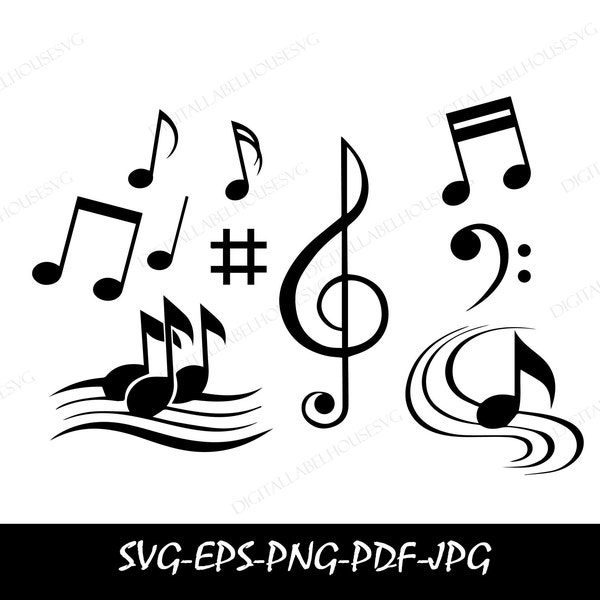 Musical Notes Svg, Musical Notes Clipart, Music Notation, Musical Svg, Musical Note Gift, Musical Notes, Musical Notes Poster, Musicnotes