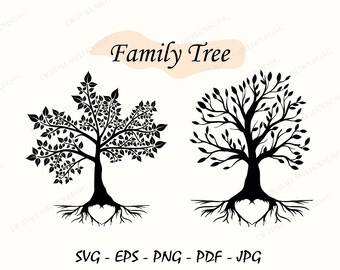 Family tree svg, Tree Of Life Svg, Tree Monogram Svg, Tree Svg, Family Tree Clipart, Tree of Life Svg, Cut Files For Cricut, Svg, Png, Eps