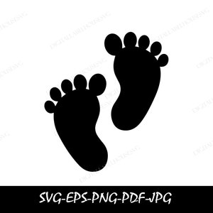 Foot Prints, SVG, PNG, JPG, Commercial Use, Digital Cut File, Transparent Background, Instant Download, Silhouette, Footprint svg, Baby Feet
