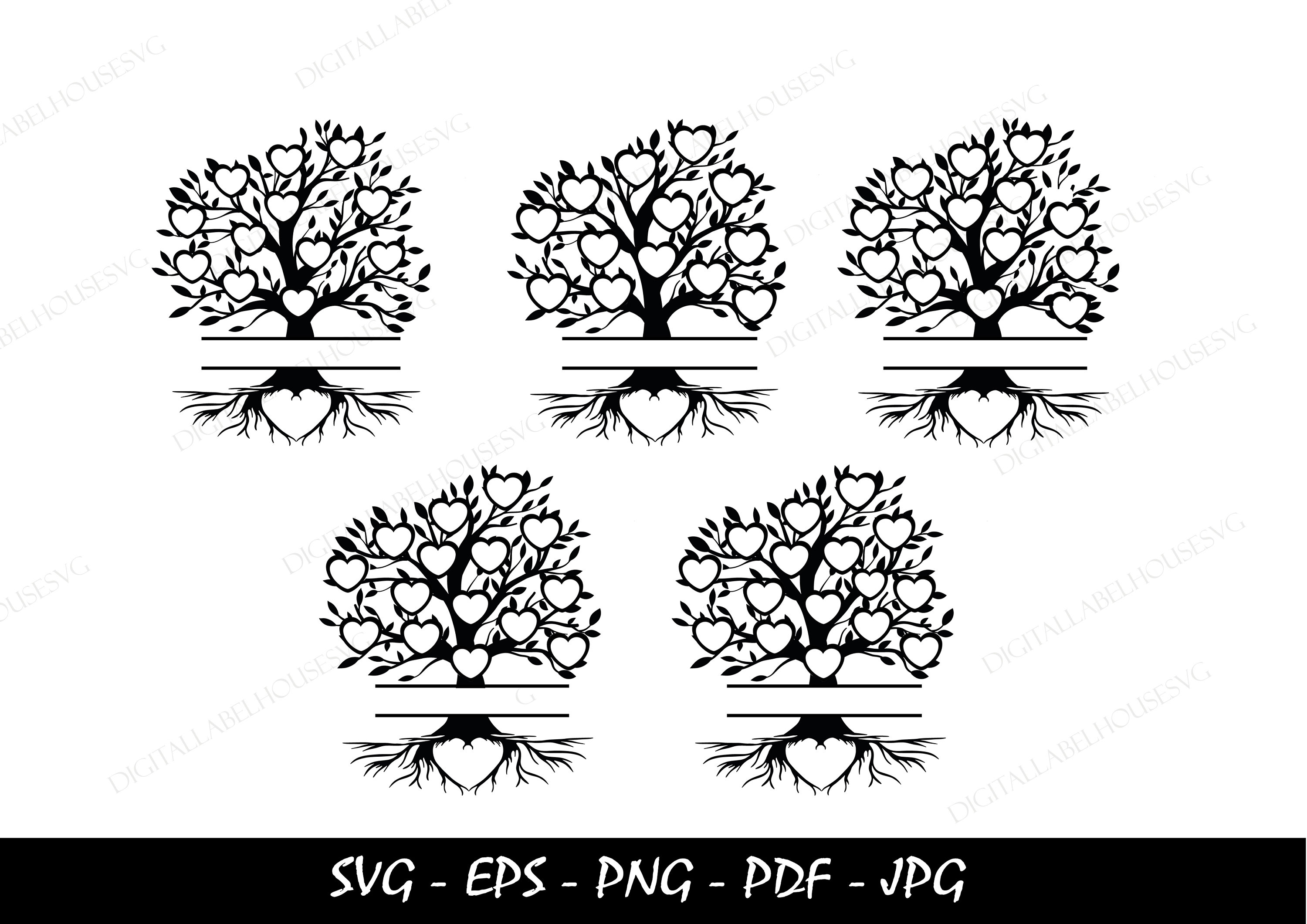 Family Tree SVG Bundle 2-16 Members Family Reunion Cut Files Cricut ...