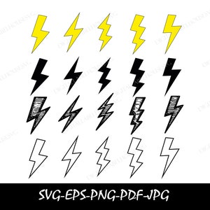 Lightning svg Bundle, Lightning Bolt svg, Flash svg, Lightning Clipart, eps, svg, pdf, png, jpg,Silhouette - Cricut , Thunder Cut File