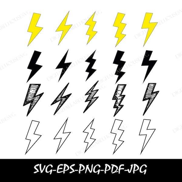 Lightning Svg - Etsy