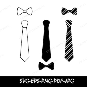 ネクタイと蝶ネクタイ、蝶ネクタイ SVG、メンズ ネクタイ SVG、蝶ネクタイ クリップアート SVG、ネクタイ SVG、ネクタイ PNG、蝶ネクタイ クリップアート、メンズ ネクタイ クリカット