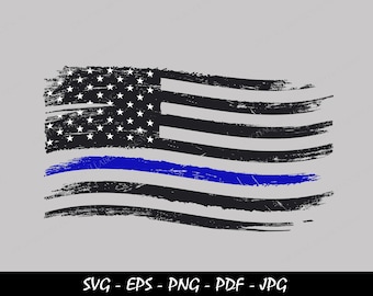 Police Flag svg, Instant Download, Thin Blue Line svg, Distressed American Flag SVG, Back the blue svg, American Flag svg, Police wife svg