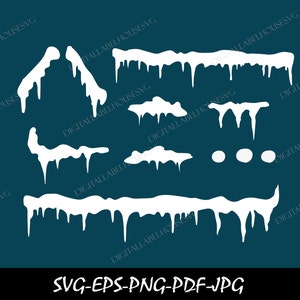Snow Caps SVG Pack - 10 Designs | Digital Download | Christmas Snow SVG, Roof Snow, Rooftop Snow, Snow Winter, Snowy Christmas, Xmas Snow